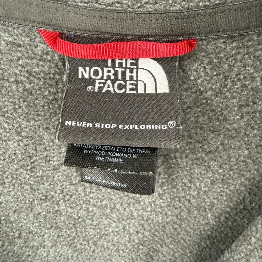 The North Face Fleece Pullover Shirt Mens Medium Gray 1/4 Zip Chest Pocket Top